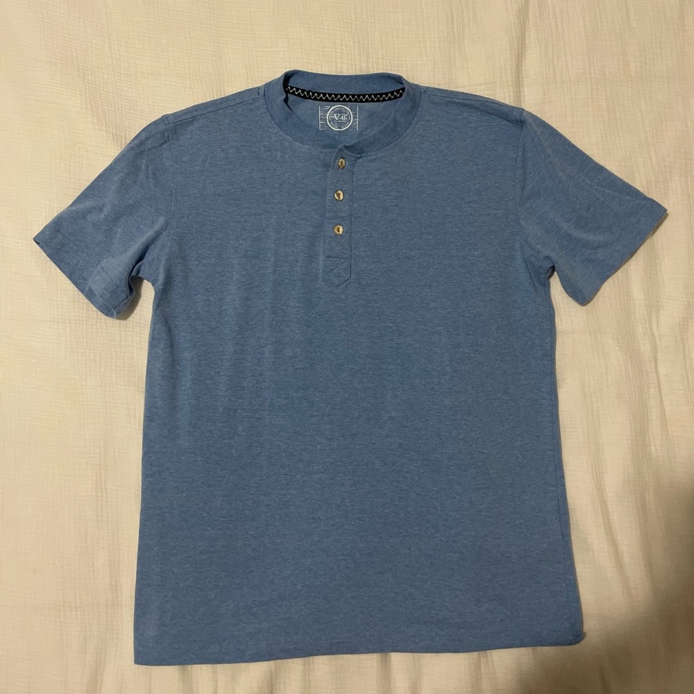 Blue Short Sleeve Henley